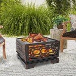 Hykolity 26" Square Outdoor Wood Burning Fire Pit