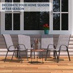 Set of 4 Dark Grey Outdoor Patio Chairs