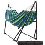 Portable Double Hammock with Adjustable Stand & Carry Bag
