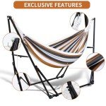 Portable Double Hammock with Adjustable Stand & Carry Bag