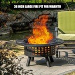 Verdeluxe 36-Inch Outdoor Fire Pit and Grill