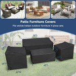 4-Piece Waterproof Outdoor Furniture Cover Set
