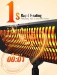 12-Hour Timer Infrared Outdoor Heater with Remote