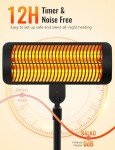 12-Hour Timer Infrared Outdoor Heater with Remote