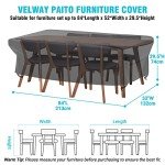 Waterproof Rectangular Patio Table Cover 84”x52”x29”