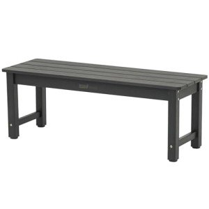 WISHCII Weatherproof Black Outdoor Patio Bench