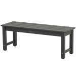 WISHCII Weatherproof Black Outdoor Patio Bench