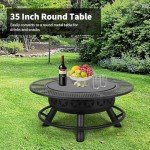 Hykolity 35" Outdoor Fire Pit with Cooking Grate