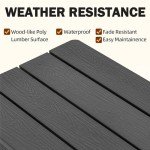 WISHCII Weatherproof Black Outdoor Patio Bench