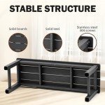 WISHCII Weatherproof Black Outdoor Patio Bench