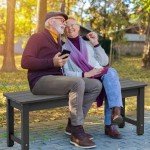 WISHCII Weatherproof Black Outdoor Patio Bench