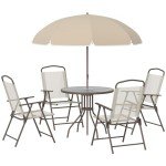 Outsunny 6-Piece Outdoor Dining Set with Umbrella