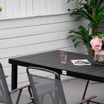 Outdoor 75" Dining Table for 8 - Black