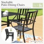 5-Piece Metal Patio Dining Set with Umbrella Hole