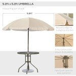 Outsunny 6-Piece Outdoor Dining Set with Umbrella