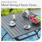 5-Piece Metal Patio Dining Set with Umbrella Hole