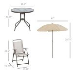 Outsunny 6-Piece Outdoor Dining Set with Umbrella