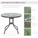 Outsunny 6-Piece Outdoor Dining Set with Umbrella