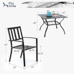 5-Piece Metal Patio Dining Set with Umbrella Hole