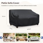 Waterproof 3-Seater Outdoor Sofa Cover with Straps