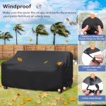 Waterproof 3-Seater Outdoor Sofa Cover with Straps