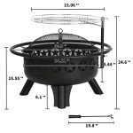 Hykolity 31" Fire Pit with Grill and Cover