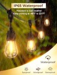 48FT Waterproof LED Outdoor String Lights with 16 Bulbs