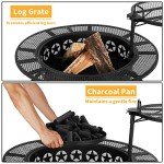 Hykolity 35" Outdoor Fire Pit with Cooking Grate