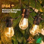 50FT LED Outdoor String Lights with Vintage Bulbs