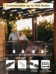 48FT Waterproof LED Outdoor String Lights with 16 Bulbs