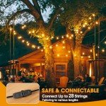 50FT LED Outdoor String Lights with Vintage Bulbs