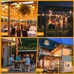 50FT LED Outdoor String Lights with Vintage Bulbs