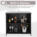 Crownland 3-Piece Outdoor Wicker Bar Set