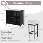 Crownland 3-Piece Outdoor Wicker Bar Set