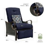 Hanover Ventura Brown Wicker Outdoor Recliner Chair