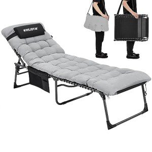 WEJOY Adjustable Folding Lounge Chair with Pillow