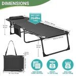 WEJOY Adjustable Folding Lounge Chair with Pillow