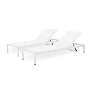 Cynthia Outdoor Chaise Lounge Chairs - Set of 2