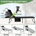 WEJOY Adjustable Folding Lounge Chair with Pillow