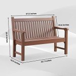 Brown 2-Person All-Weather Garden Bench