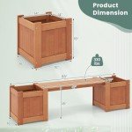 Giantex 2-in-1 Outdoor Bench with Planter Boxes