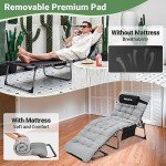 WEJOY Adjustable Folding Lounge Chair with Pillow