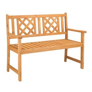 Outvita Rustic Wooden Garden Bench for Two