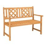 Outvita Rustic Wooden Garden Bench for Two