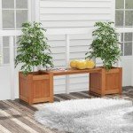 Giantex 2-in-1 Outdoor Bench with Planter Boxes