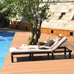 Tangkula Adjustable Rattan Chaise Lounge Chair