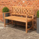 Outvita Rustic Wooden Garden Bench for Two