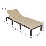 Tangkula Adjustable Rattan Chaise Lounge Chair