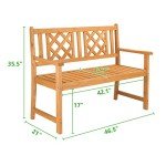Outvita Rustic Wooden Garden Bench for Two