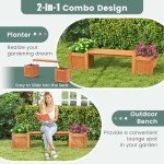 Giantex 2-in-1 Outdoor Bench with Planter Boxes